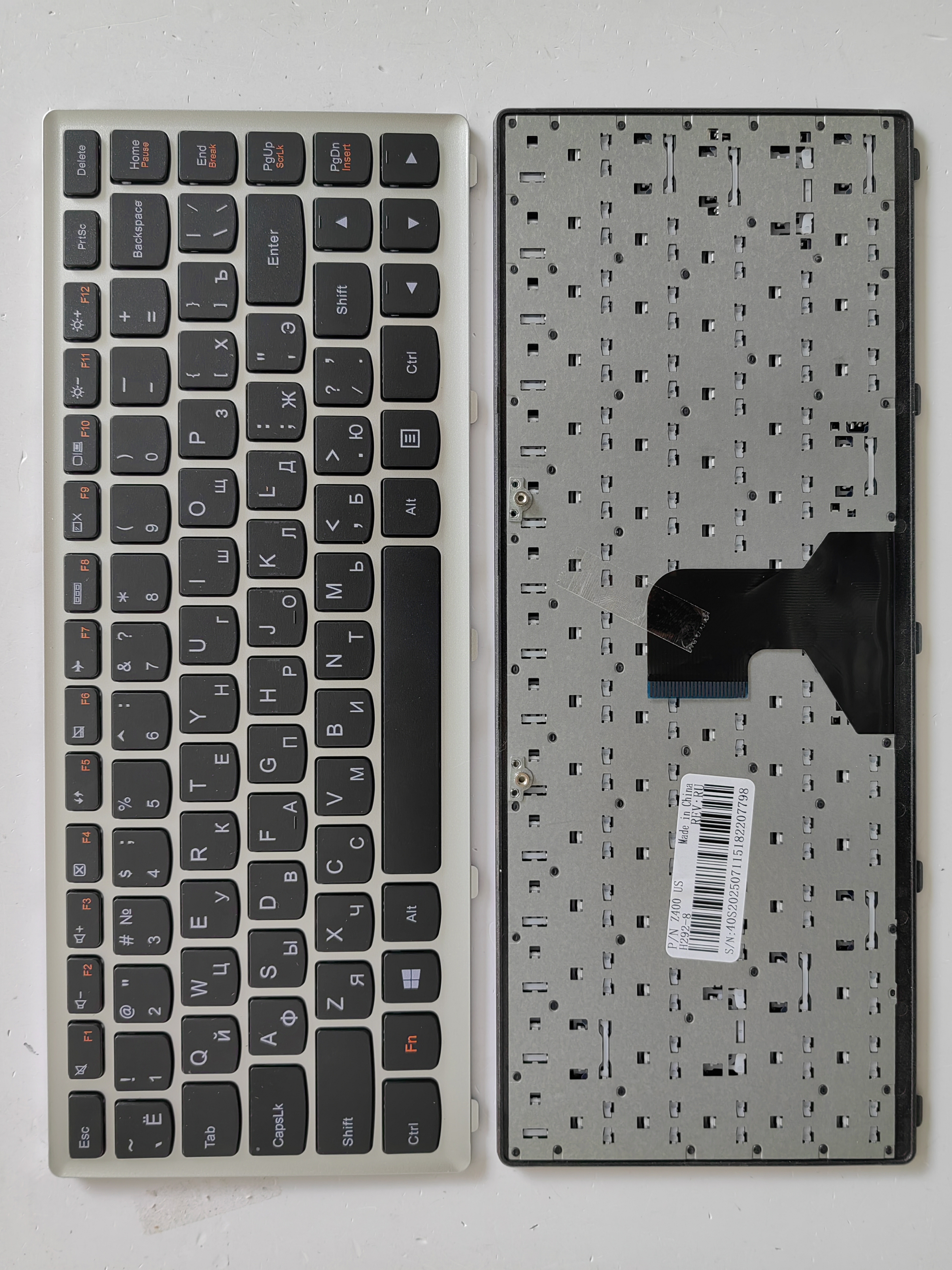Picture of New Replacement Laptop Keyboard For LENOVO Z400 SILVER FRAME BLACK (OEM) RU Layout